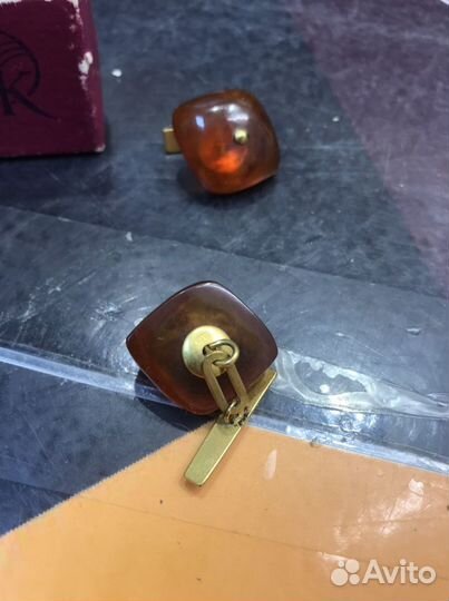 Запонки янтарь СССР