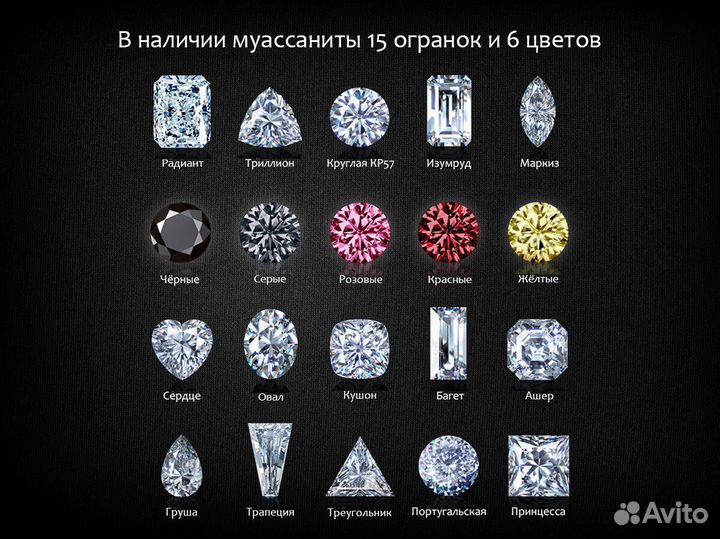 Изящные муассаниты огранки Изумруд IH.eeyh.LRH