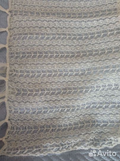 Льняной шарф ручная работа