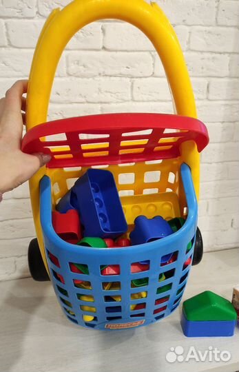 Конструктор полесье в корзине крупный