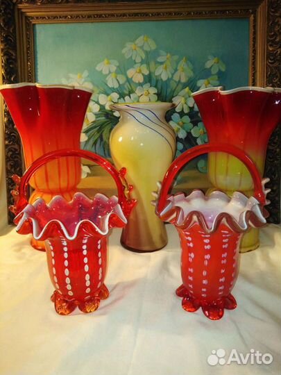 Вазы. Цветное Сульфидное стекло