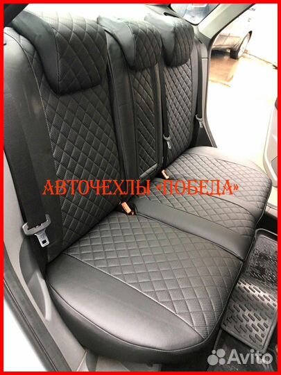 Чехлы Ford Focus 2 из экокожи чёрные Ромб