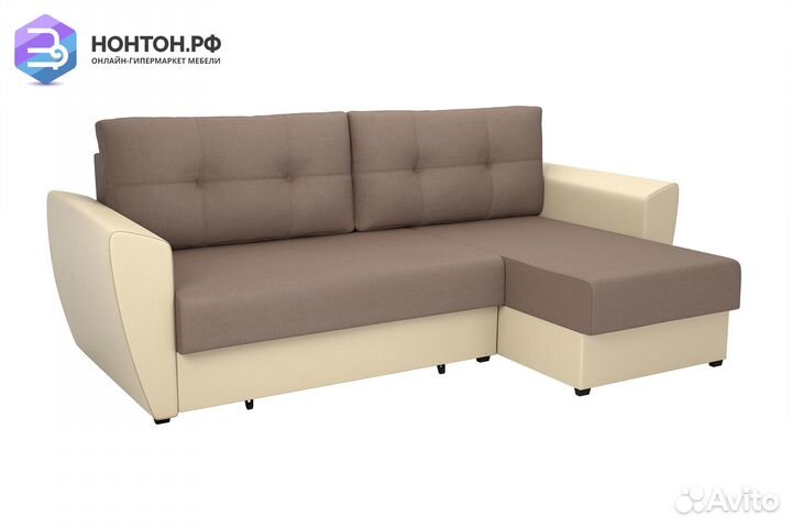 Диван угловой выкатной София светло-коричневый / б