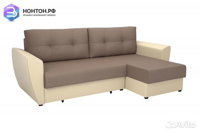 Диван угловой выкатной София светло-коричневый / б