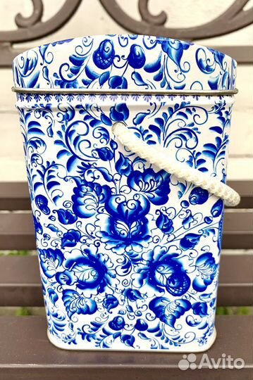 Набор Подарочная Упаковка Жестяной Ларец «Гжель»