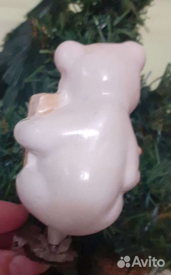 Елочные игрушки СССР. Мишка с грамотной