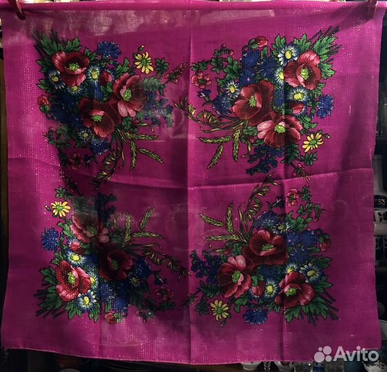 Павловопосадский платок с люрексом 75х75