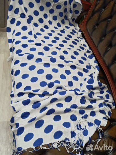 Палантин 185х90см парео горохХлопок Франция