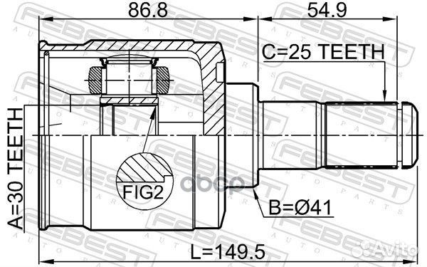 Шрус внутренний KIA RIO 2011-2017 2211-RIO 2211