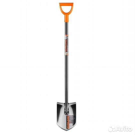 Лопата штыковая нержавеющая с лакиров. черенок FI