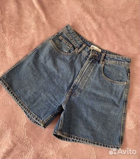 Джинсовые шорты zara 38
