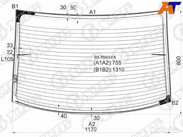 Стекло заднее Volkswagen Passat B5