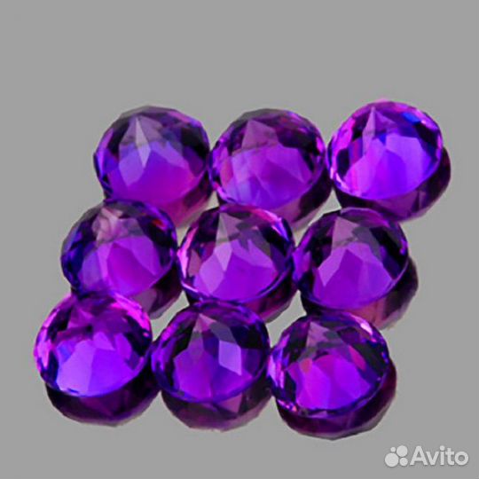 Аметист натуральный 3,94Ct 5,0мм 9шт VVS Африка