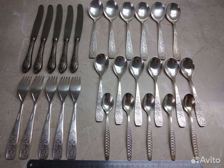 Мельхиоровые ложки, вилки мнц. Времён СССР. сост