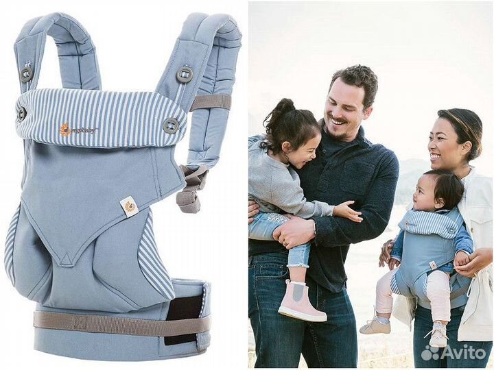 Эргорюкзак-переноска ErgoBaby 360 голубой, новый