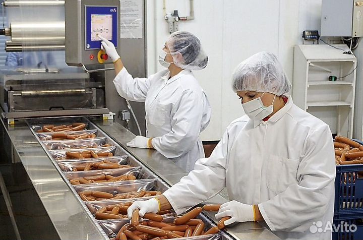 Упаковщик колбасы сидя с питанием и проживанием