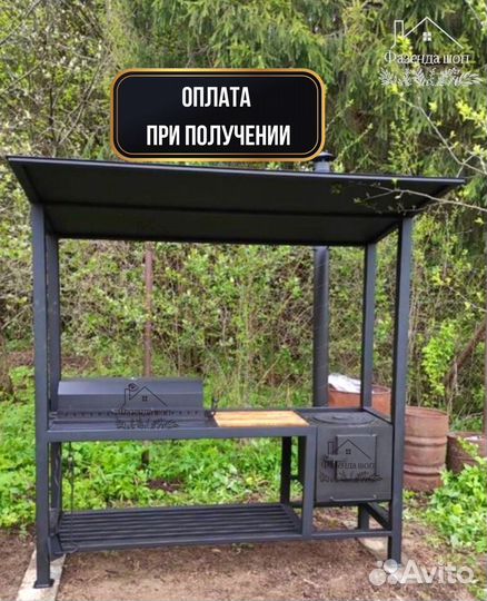 Мангал лофт с печью под казан