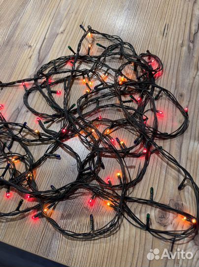 Гирлянды и елочные украшения большой набор