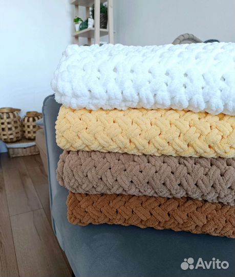 Плед плюшевый ручной работы