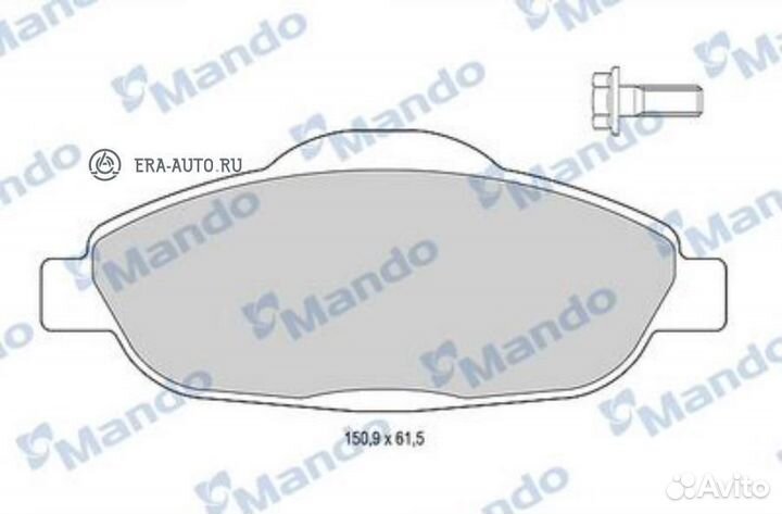 Mando MBF015237 Колодки тормозные peugeot 308 07/3