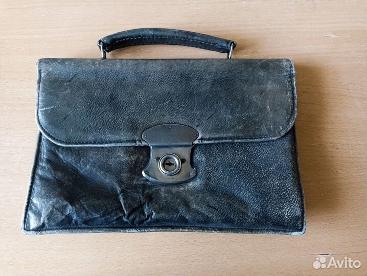 Портфель - папка. Завод Штамп. Кожа. Ранний СССР
