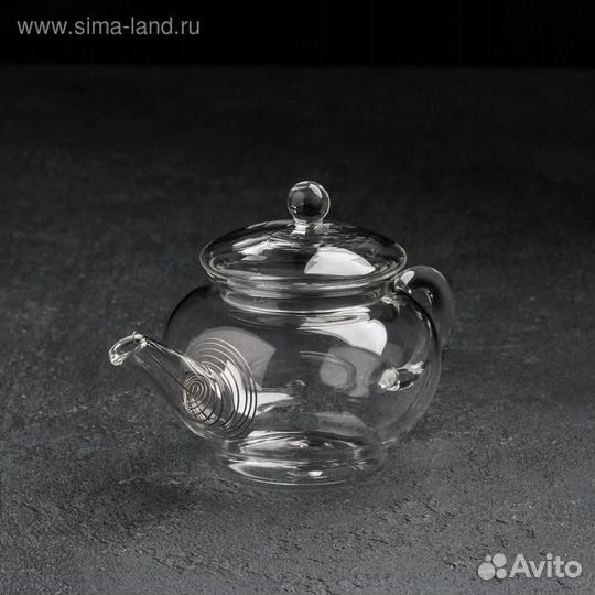 Чайник стеклянный заварочный с металлическим ситом