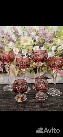 Хрустальные бокалы цветные Германия
