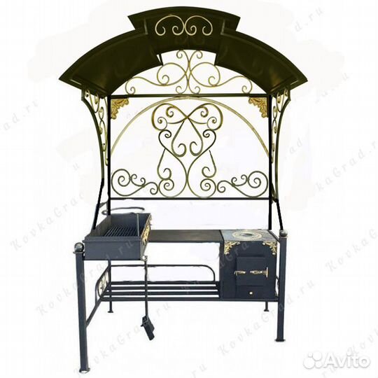Кованный мангал с крышей 