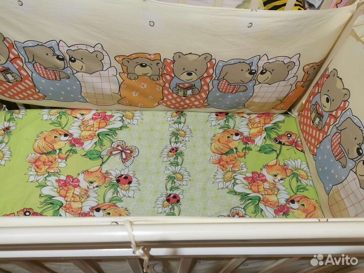 Детская кровать 120 на 60 с аксессуарами