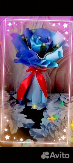 Букет из атласной ленты