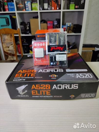 Комплект Ryzen 5 3600+A520 aorus+16gb ddr4+512gm.2