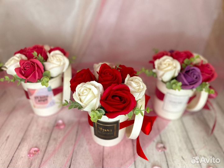 Мини-композиции из мыльных цветов