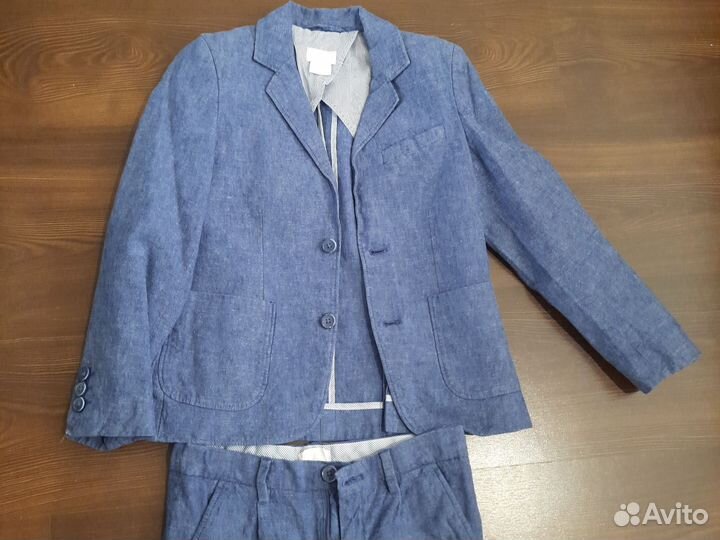 Льняной костюм для мальчика mango