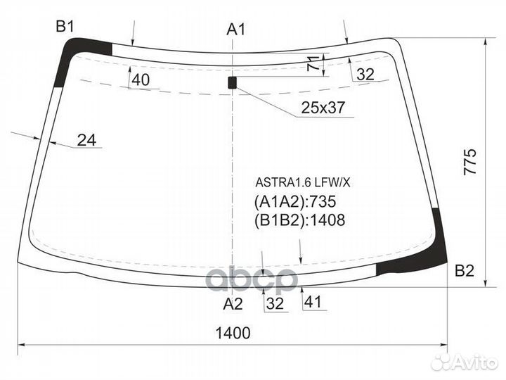 Стекло лобовое opel astra F 3/4/5D SED/HBK 91-9
