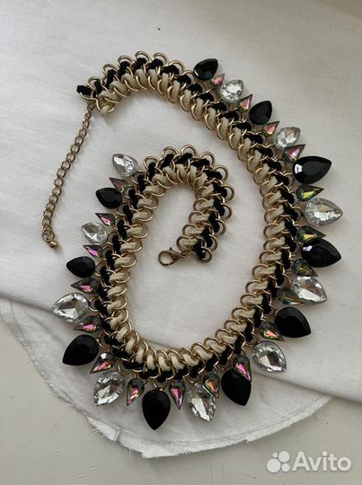 Ожерелье бохо многослойное стразы цепи