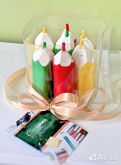 Из зефира, подарок учителю, карандаши съедоб