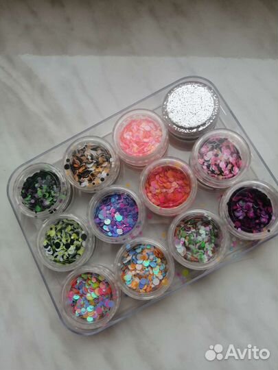Набор блёсток.Блёстки для дизайна ногтей.Глиттер