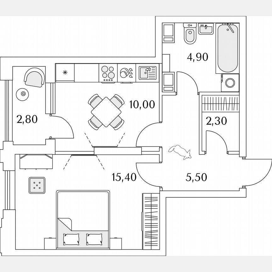 1-к. квартира, 39,5 м², 6/13 эт.