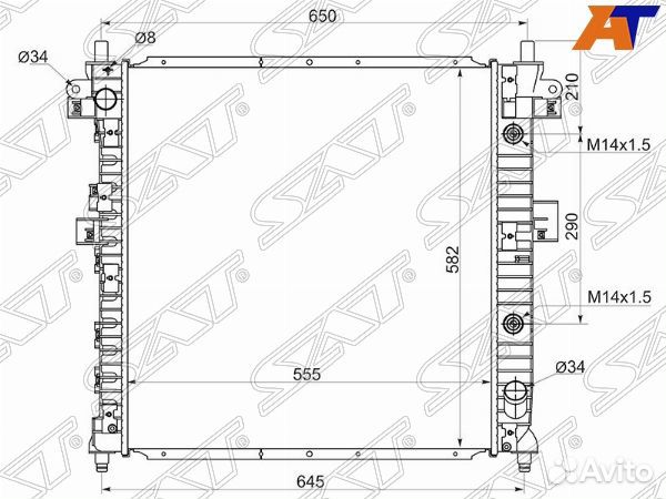 Радиатор ssangyong, ssangyong actyon, ssangyong ac