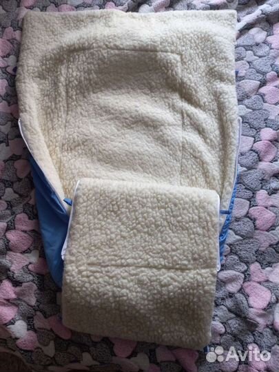 Зимний конверт в коляску на овчине