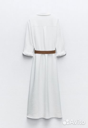 Платье в пол с ремнем Zara новая коллекция