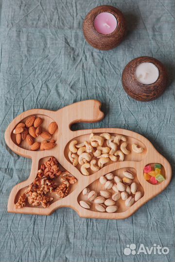 Деревянная менажница - детская посуда из дерева