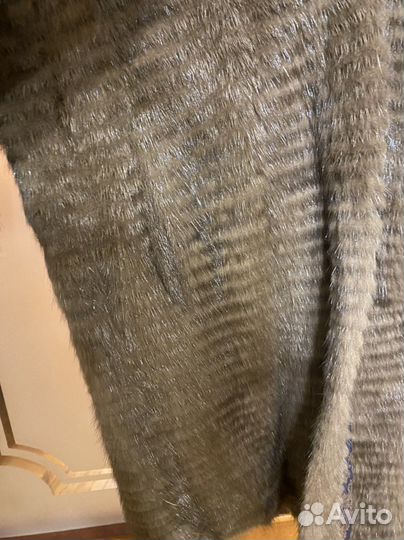 Шуба вязаная норка легкая 44 размер