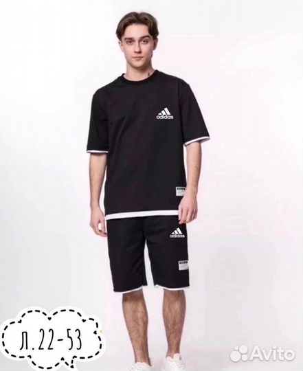Спортивный костюм мужской шорты и футболка adidas