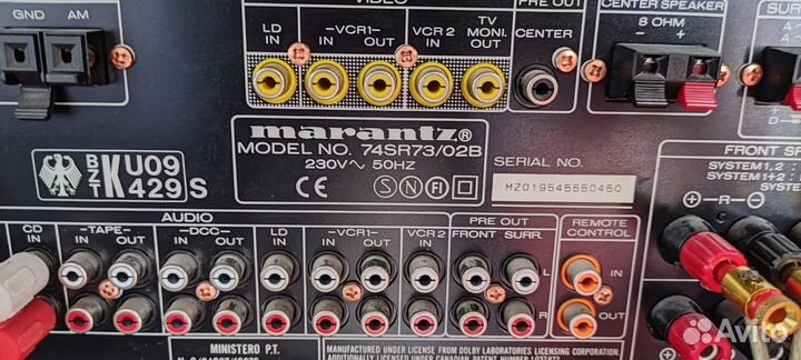 Ресивер marantz 74SR73/02B(phono), Denon AVR-1707