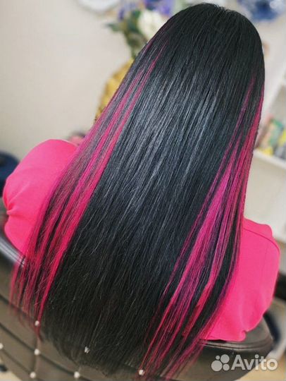 Наращивание волос цветные пряди