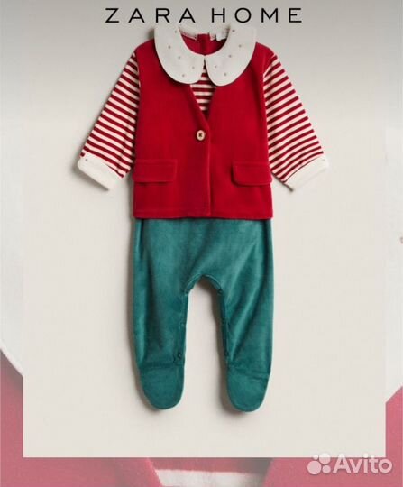 Новогодний костюм эльф Zara 74 шапочка тапочки