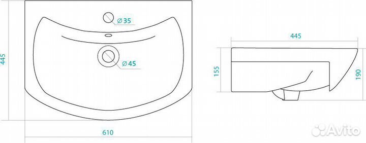Тумба с раковиной для ванной 60