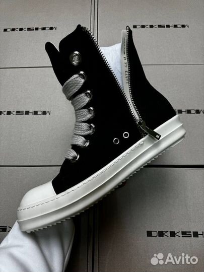 Кеды Rick Owens drkshdw Black Jumbo Lace High-top