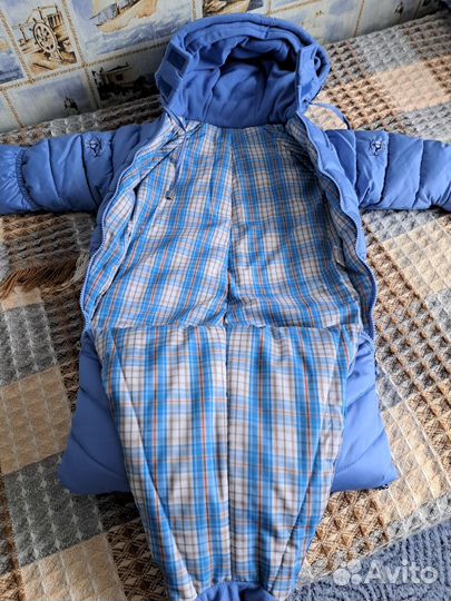 Конверт-комбинезон зимний на мальчика, ростовка 74